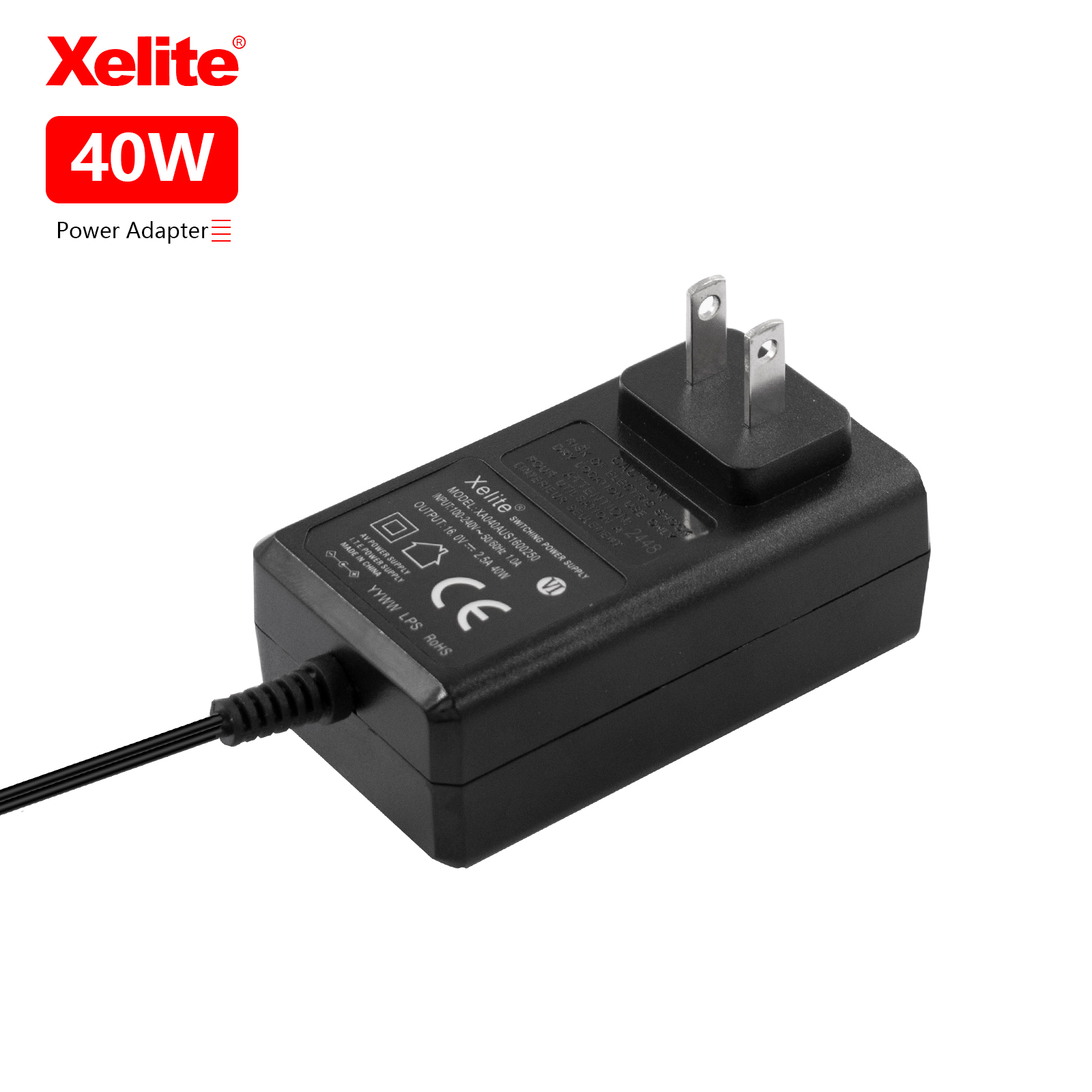 40W US Plug 16V 2.5A AC-DC Power Adapter Supply