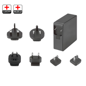 65W Interchangeable GaN Medical AC-DC Power Supply