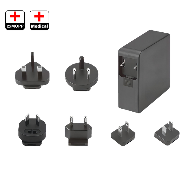 65W Interchangeable GaN Medical AC-DC Power Supply